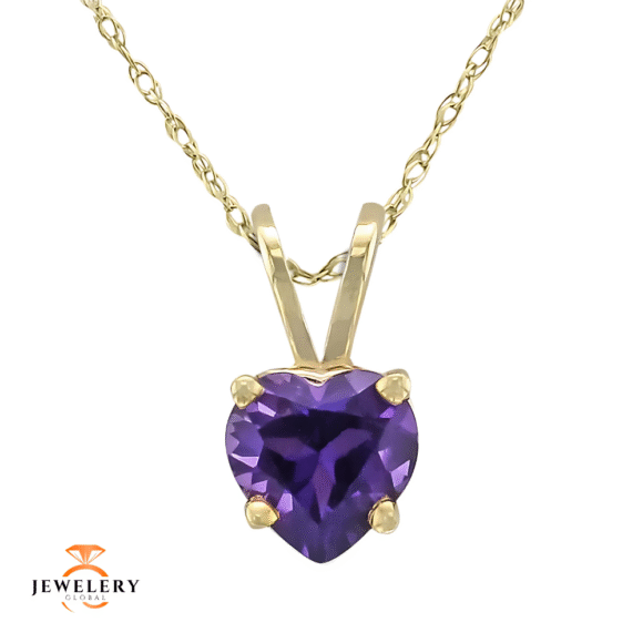 14KT GOLD HEART AMETHYST NECKLACE