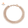 14KT GOLD 1.45 CTW DIAMOND FEATHER BRACELET