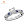 14KT 0.50 CTW SAPPHIRE & 1.12 CTW DIAMOND ACCENT VINTAGE RING