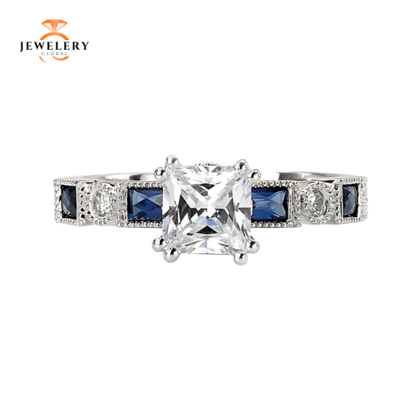 14KT 0.50 CTW SAPPHIRE & 1.12 CTW DIAMOND ACCENT VINTAGE RING - Image 2