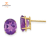 14KT GOLD OVAL AMETHYST EARRINGS