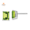 14KT WHITE GOLD 3 1/2 CTW EMERALD PERIDOT EARRINGS