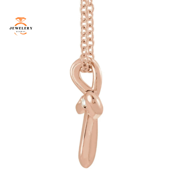 14KT GOLD PETITE .02 CTW DIAMOND CROSS 16-18" NECKLACE - Image 4