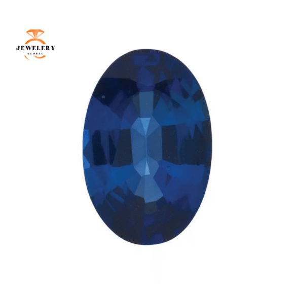 14KT GOLD 1.05 CTW SAPPHIRE & 0.50 CTW DIAMOND OVAL 5 STONE BAND - Image 5