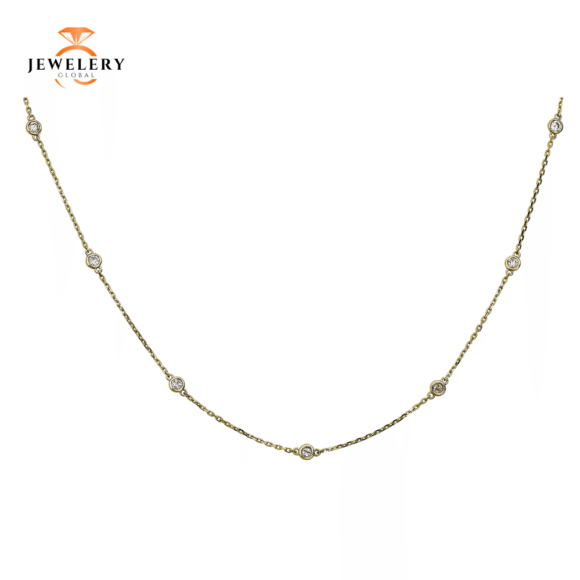 14KT 0.75CT ROUND DIAMONDS BY THE YARD NECKLACE 18"