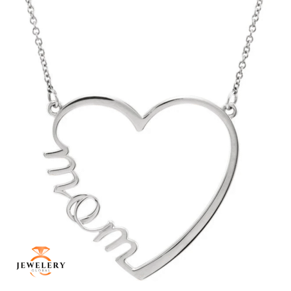 14KT GOLD "MOM" HEART NECKLACE - Image 3