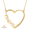 14KT GOLD "MOM" HEART NECKLACE
