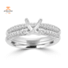 14KT White Gold .69 CTW Round Diamond Micro Pave Bridal Set
