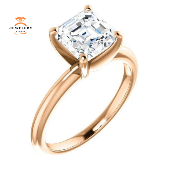 14KT GOLD 1 1/2 CT ASSCHER DIAMOND SOLITAIRE RING