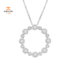 14KT GOLD 1.07 CTW ROUND DIAMOND CIRCLE NECKLACE