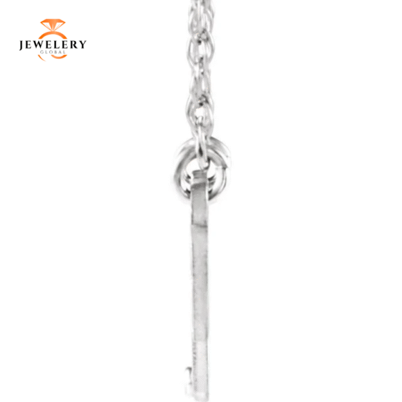14KT GOLD .015 CTW DIAMOND INFINITY SCRIPT NAMEPLATE NECKLACE - Image 2