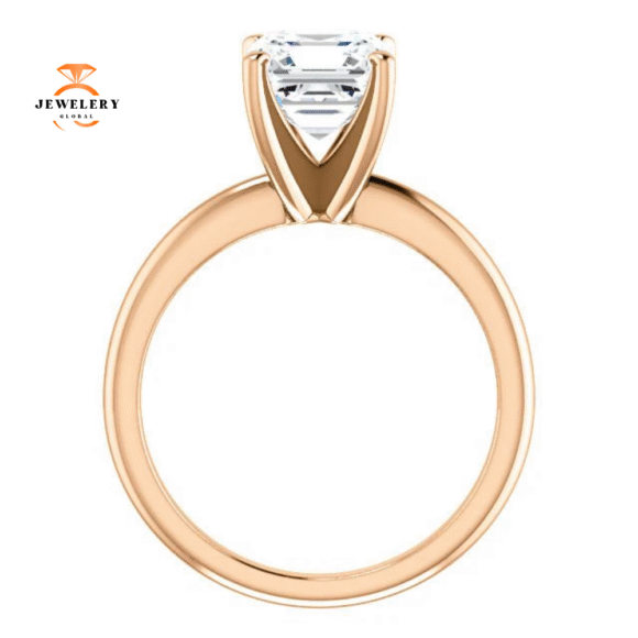 14KT GOLD 1 1/2 CT ASSCHER DIAMOND SOLITAIRE RING - Image 2