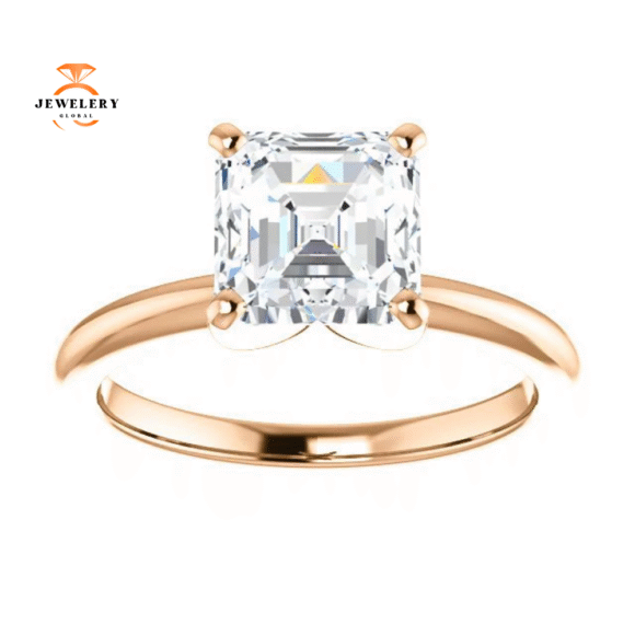 14KT GOLD 1 1/2 CT ASSCHER DIAMOND SOLITAIRE RING - Image 3