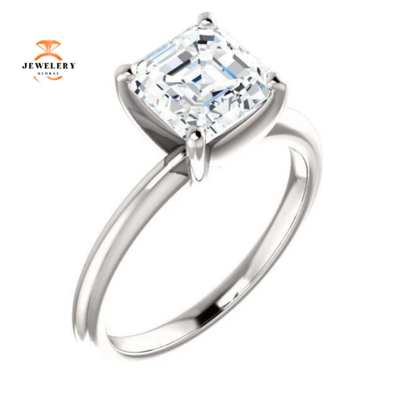 14KT GOLD 1 1/2 CT ASSCHER DIAMOND SOLITAIRE RING - Image 6