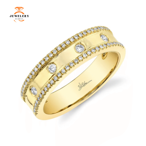 14KT GOLD 0.23 CTW DIAMOND ACCENT RING