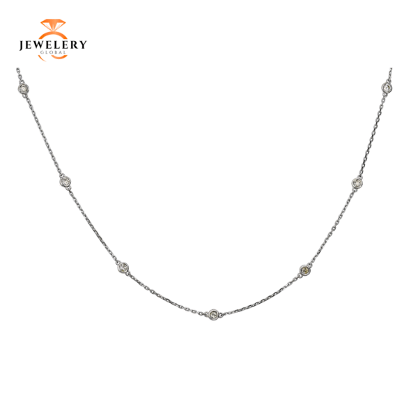 14KT 1.00CT ROUND DIAMONDS BY THE YARD NECKLACE 18" - Image 2