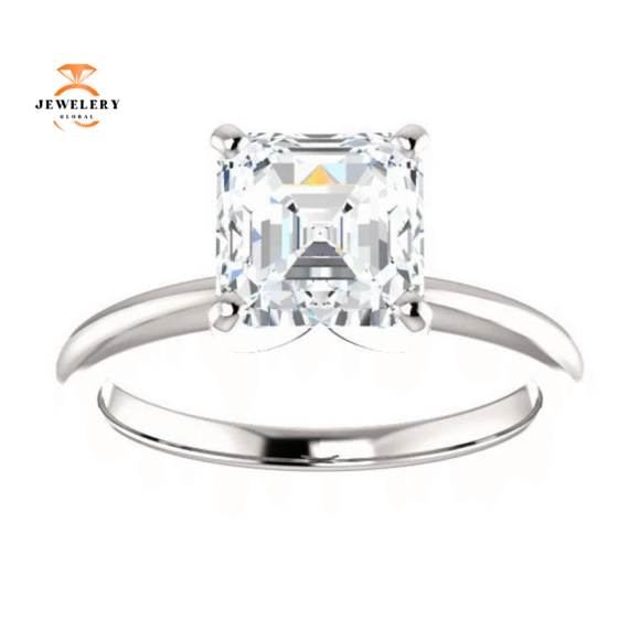 14KT GOLD 1 1/2 CT ASSCHER DIAMOND SOLITAIRE RING - Image 8