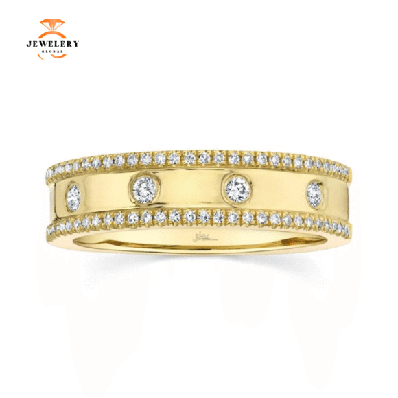 14KT GOLD 0.23 CTW DIAMOND ACCENT RING - Image 3