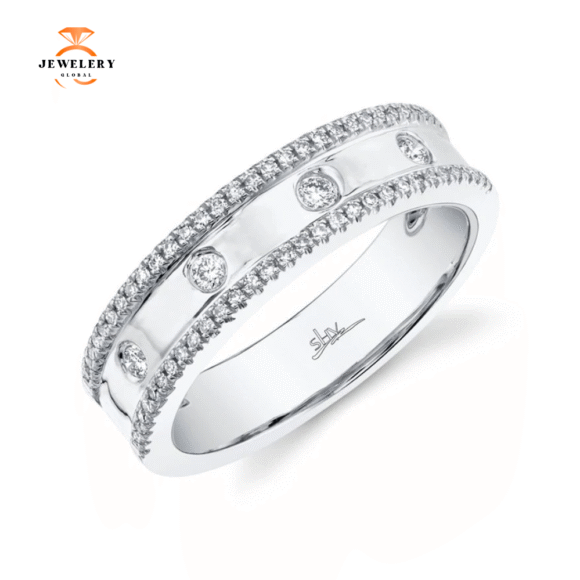 14KT GOLD 0.23 CTW DIAMOND ACCENT RING - Image 7