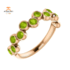 14KT GOLD 1.08 ROUND PERIDOT BEZEL SET RING
