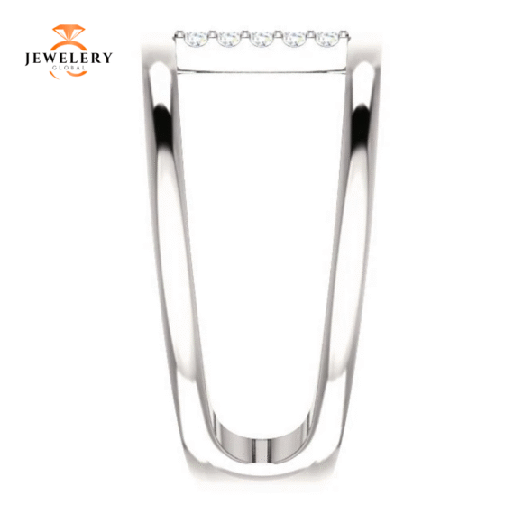 14KT GOLD .04 CTW DIAMOND NEGATIVE SPACE RING - Image 8