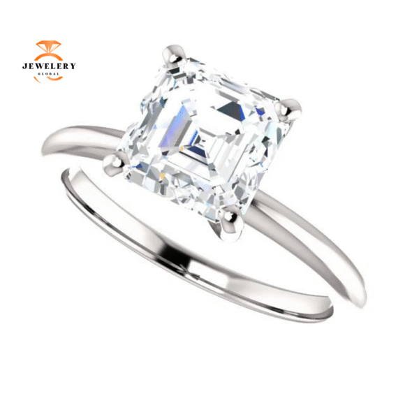 14KT GOLD 1 1/2 CT ASSCHER DIAMOND SOLITAIRE RING - Image 10
