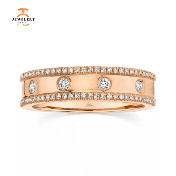 14KT GOLD 0.23 CTW DIAMOND ACCENT RING - Image 6