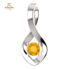 14KT GOLD 0.24 CT ROUND CITRINE INFINITY PENDANT