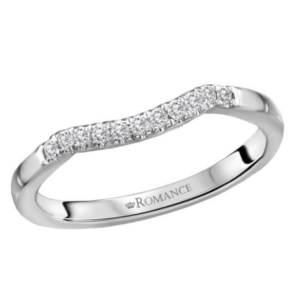 14KT GOLD 1/4 CTW ROUND DIAMOND CURVED 11 STONE BAND