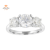 14KT White Gold 3 CTW Diamond 3 Stone Ring