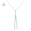 14KT White Gold .16 CTW Round Diamond Teardrop Pendant