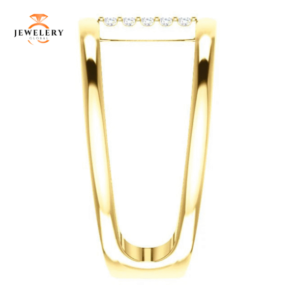 14KT GOLD .04 CTW DIAMOND NEGATIVE SPACE RING - Image 4