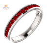 14KT GOLD 0.64 CTW ROUND RUBY CHANNEL-SET BAND
