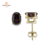 14KT 1.90 CTW OVAL RHODOLITE GARNET EARRINGS