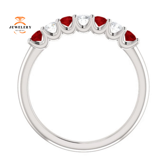 14KT GOLD 0.36 CTW RUBY & 0.18 CTW DIAMOND 7 STONE BAND - Image 14
