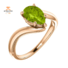 14KT GOLD 1.50 CTW PEAR SHAPE PERIDOT RING