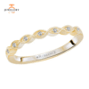 14KT GOLD .04 CTW ROUND DIAMOND SCALLOPED BAND