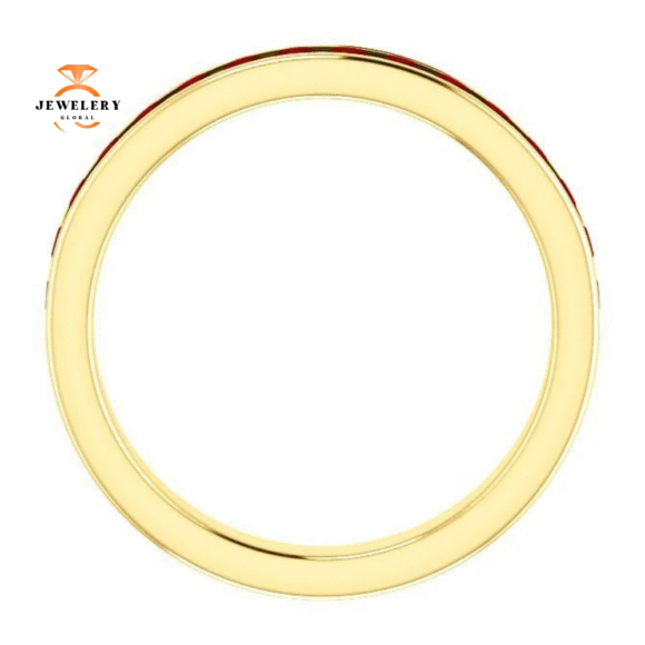 14KT GOLD 0.64 CTW ROUND RUBY CHANNEL-SET BAND - Image 15