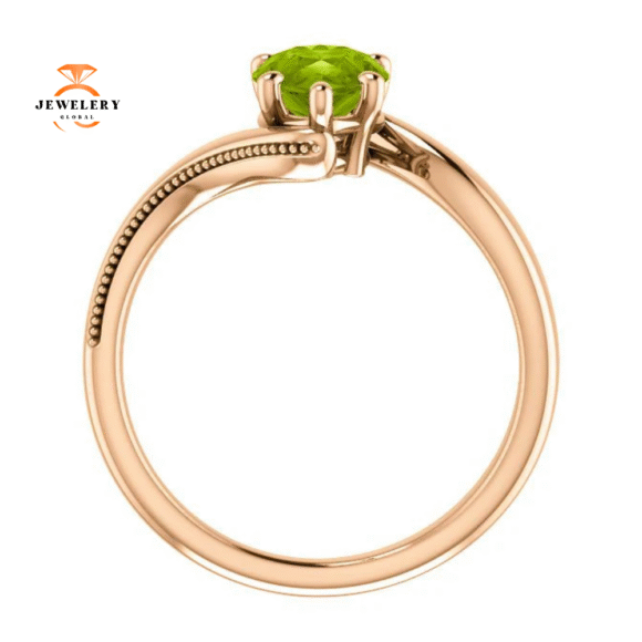 14KT GOLD 1.50 CTW PEAR SHAPE PERIDOT RING - Image 2