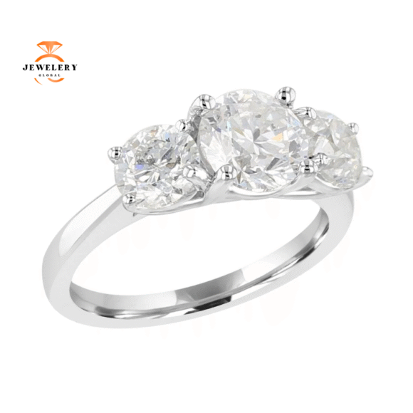 14KT White Gold 3 CTW Diamond 3 Stone Ring - Image 2