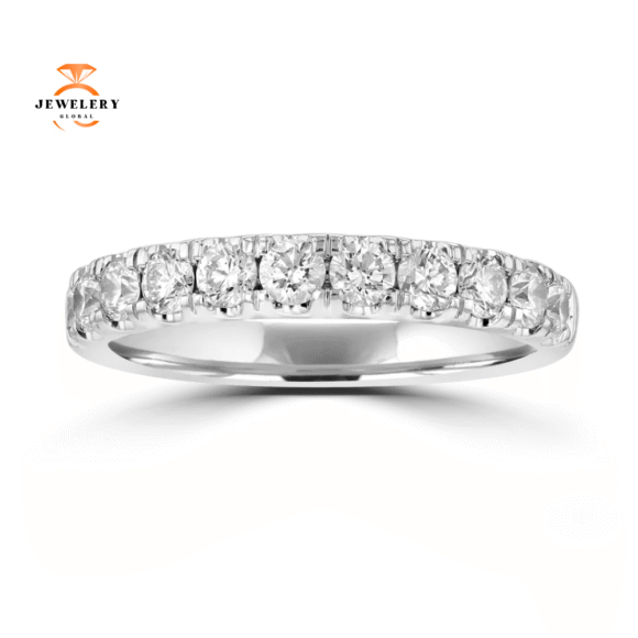 14KT WHITE GOLD 0.75 CTW DIAMOND WEDDING BAND