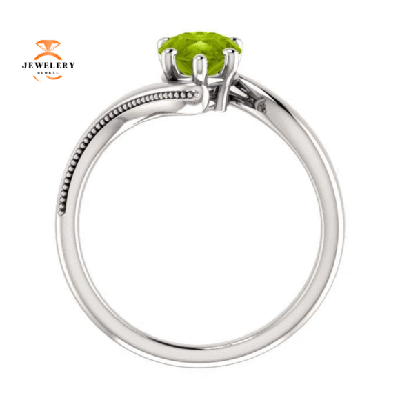 14KT GOLD 1.50 CTW PEAR SHAPE PERIDOT RING - Image 6