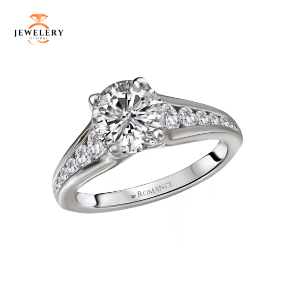 14KT 1/2 CTW DIAMOND GRADUATE CHANNEL SET MOUNTING FOR 1.50 CT ROUND