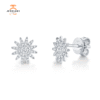 14KT GOLD 0.24 CTW DIAMOND STARBURST STUD EARRINGS