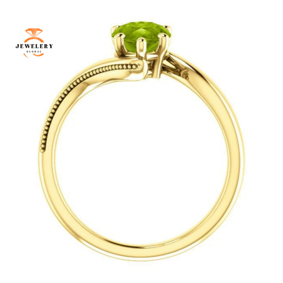14KT GOLD 1.50 CTW PEAR SHAPE PERIDOT RING - Image 10