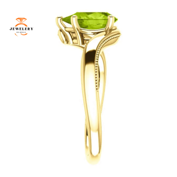 14KT GOLD 1.50 CTW PEAR SHAPE PERIDOT RING - Image 12