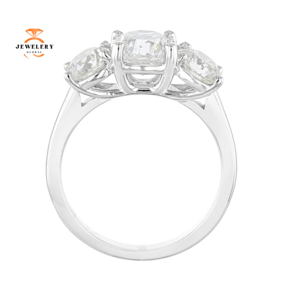 14KT White Gold 3 CTW Diamond 3 Stone Ring - Image 3