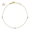 14KT Two-Tone Gold Mirror Bead Anklet
