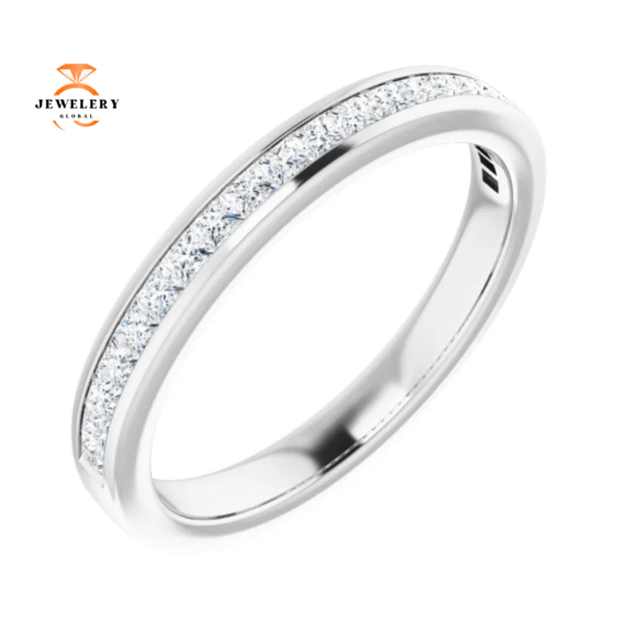 14KT Gold 1/2 CTW Princess Diamond Channel Set Band