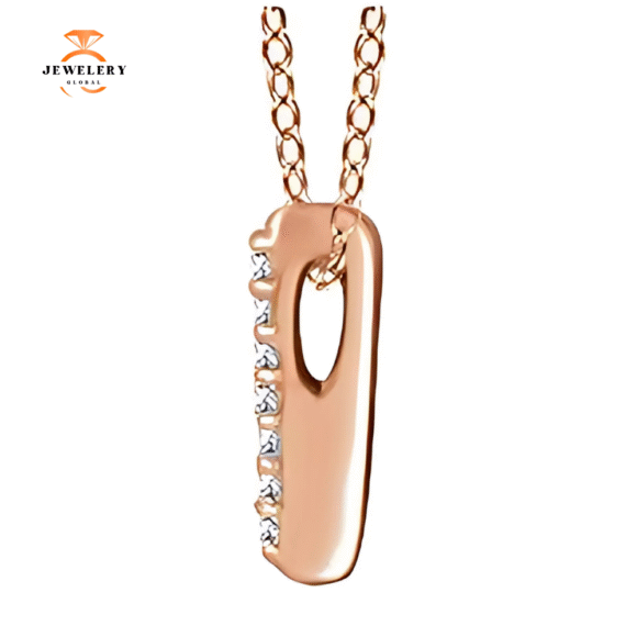 14KT GOLD .05 CTW DIAMOND BAR NECKLACE - Image 4